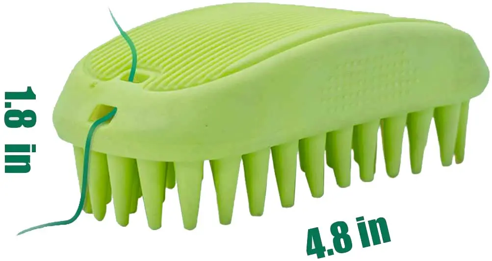 ZOOPOLR Pet Silicone Shampoo Brush 12cm x 6.5cm x 4.5cm | Dual-Effect Cleaning & Massaging for Dogs & Cats - main product image
