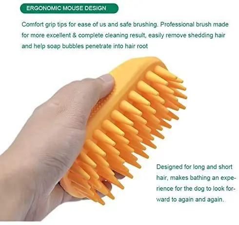 ZOOPOLR Pet Silicone Shampoo Brush 12cm x 6.5cm x 4.5cm | Dual-Effect Cleaning & Massaging for Dogs & Cats - view 2