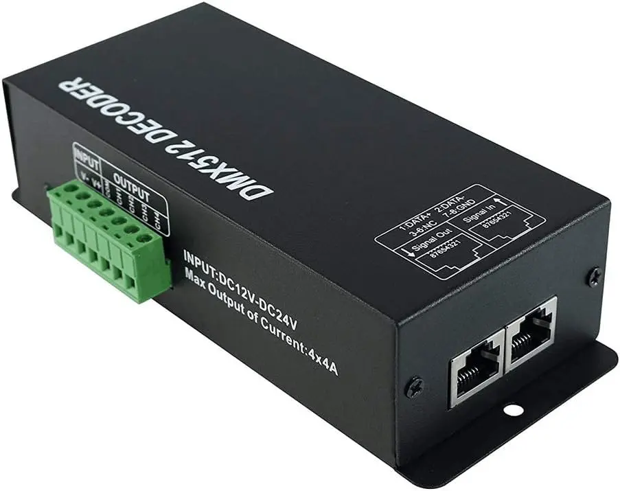 AMKI DMX 512 LED Decoder Controller 4CH Digital Display Decoder 12-24V DC | Controls 4 RGBW LED Strips Independently - view 4