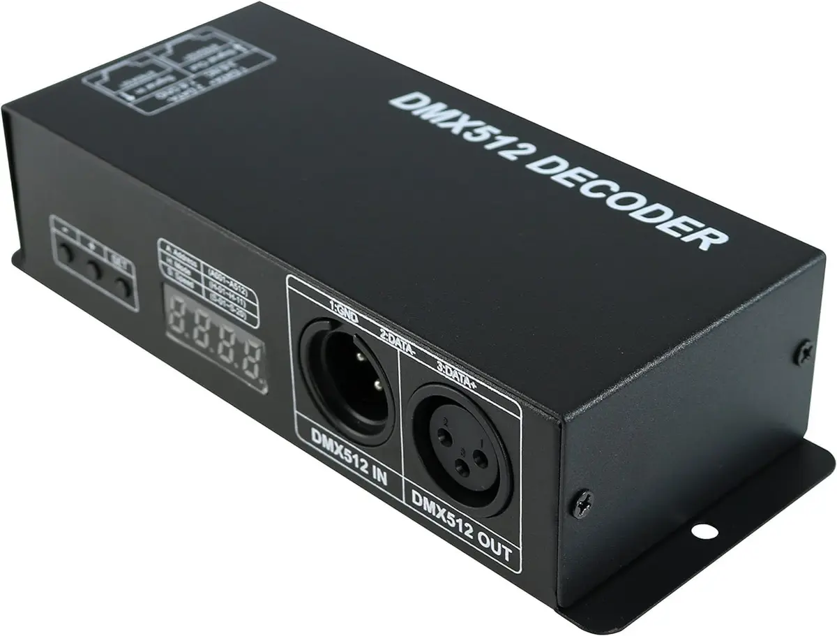 AMKI DMX 512 LED Decoder Controller 4CH Digital Display Decoder 12-24V DC | Controls 4 RGBW LED Strips Independently - view 6