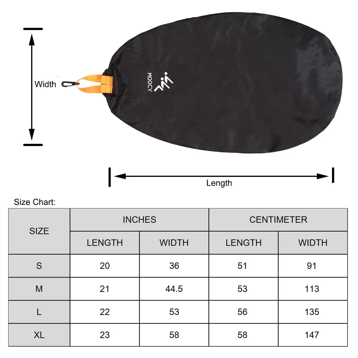 MOOCY Kayak Cockpit Cover for Sit-in Kayaks | Waterproof UV Protection, Fits 19"x35" | Keeps Hatch & Seat Clean - view 2