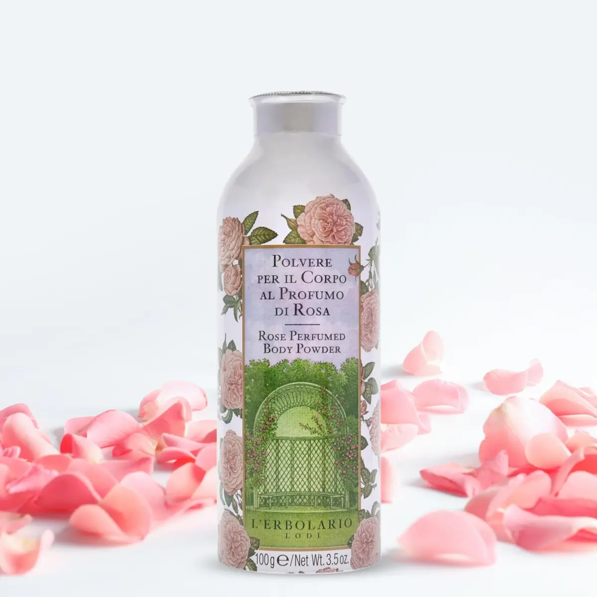 L'Erbolario Rose Perfumed Body Powder 3.5 Oz | Floral Scent, No Silicones or Parabens, Refreshing & Hydrating - view 5