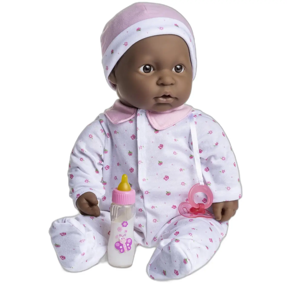 JC Toys La Baby African American 20-inch Soft Body Doll | Washable, Removable Pink Outfit & Pacifier | Ages 2+ - main product image
