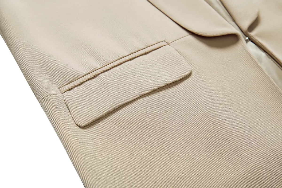 Urban CoCo Women's Office Blazer Jacket Open Front XL Khaki | Elegant Business Style - view 6