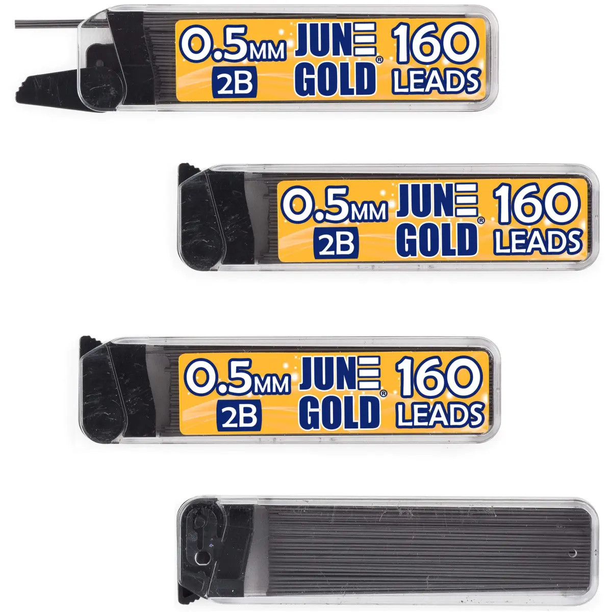 June Gold 0.5 mm 2B Graphite Lead Refills, 18 Count - main product image