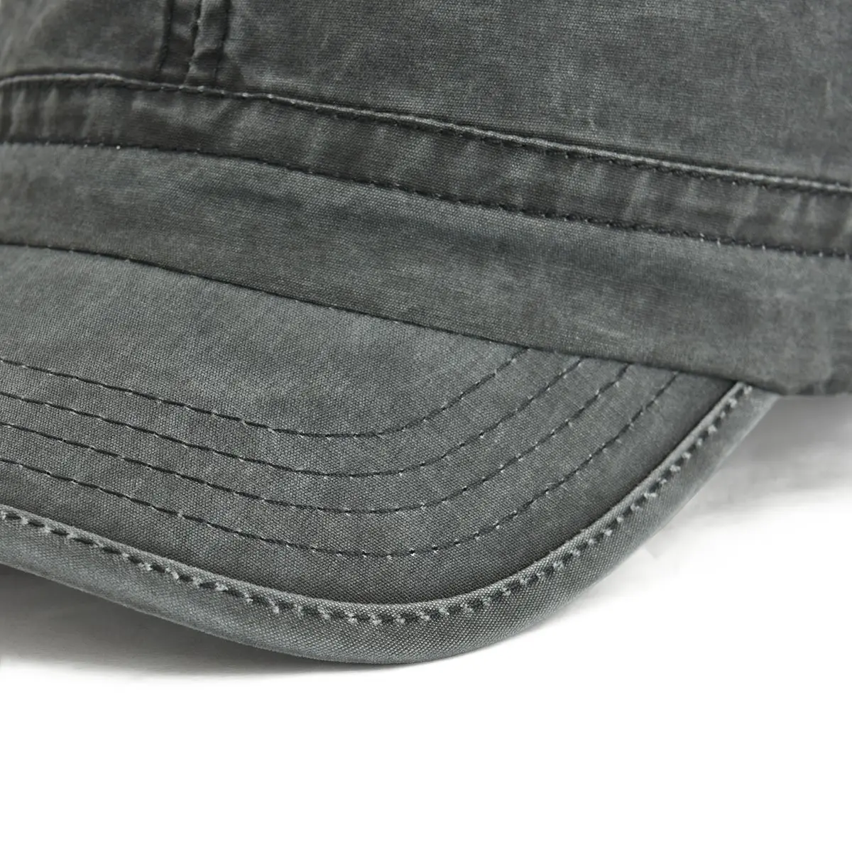 VOBOOM Men Washed Cotton Cadet Army Cap Vintage Flat Hat (Black) | Adjustable Summer & Spring Style - view 6