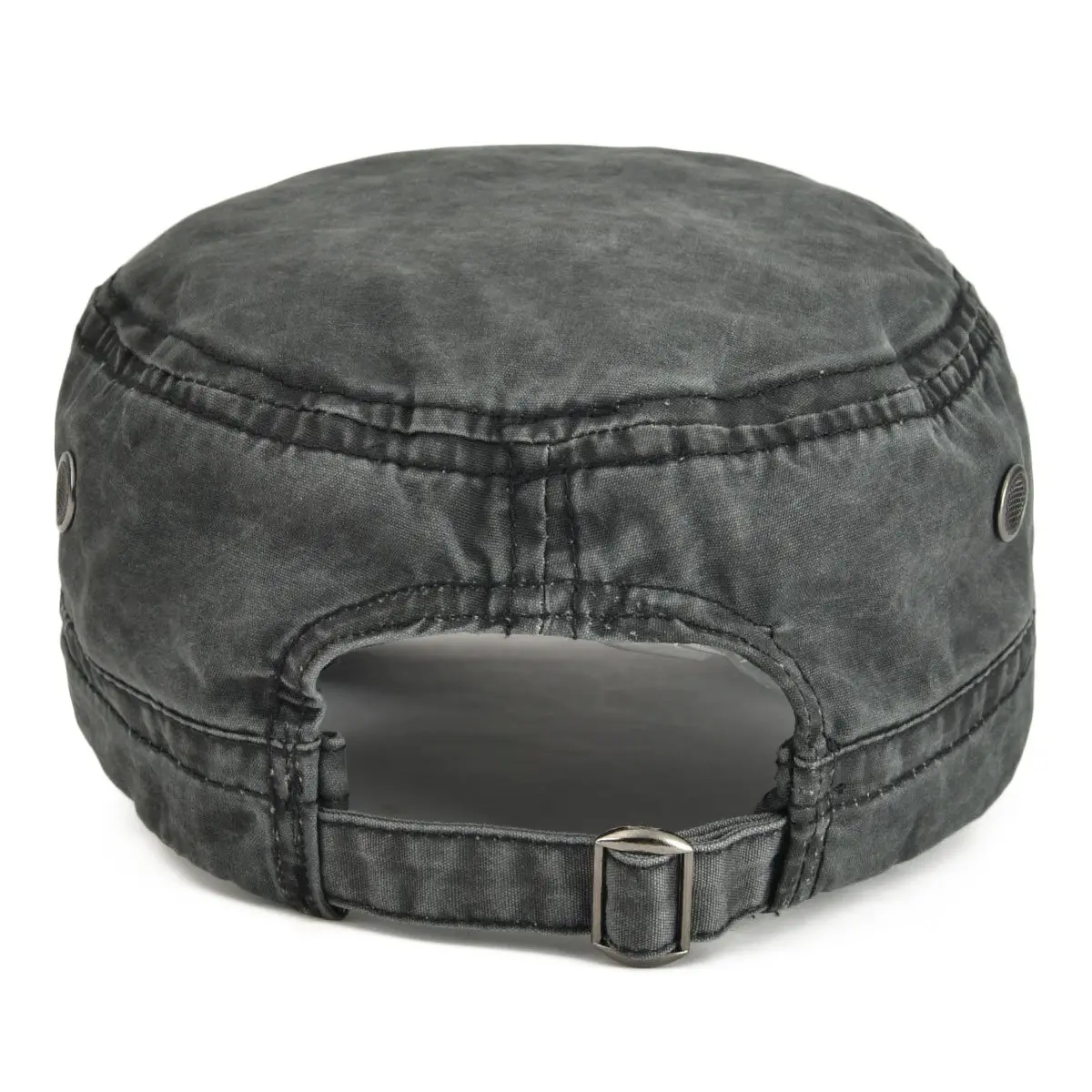 VOBOOM Men Washed Cotton Cadet Army Cap Vintage Flat Hat (Black) | Adjustable Summer & Spring Style - view 4
