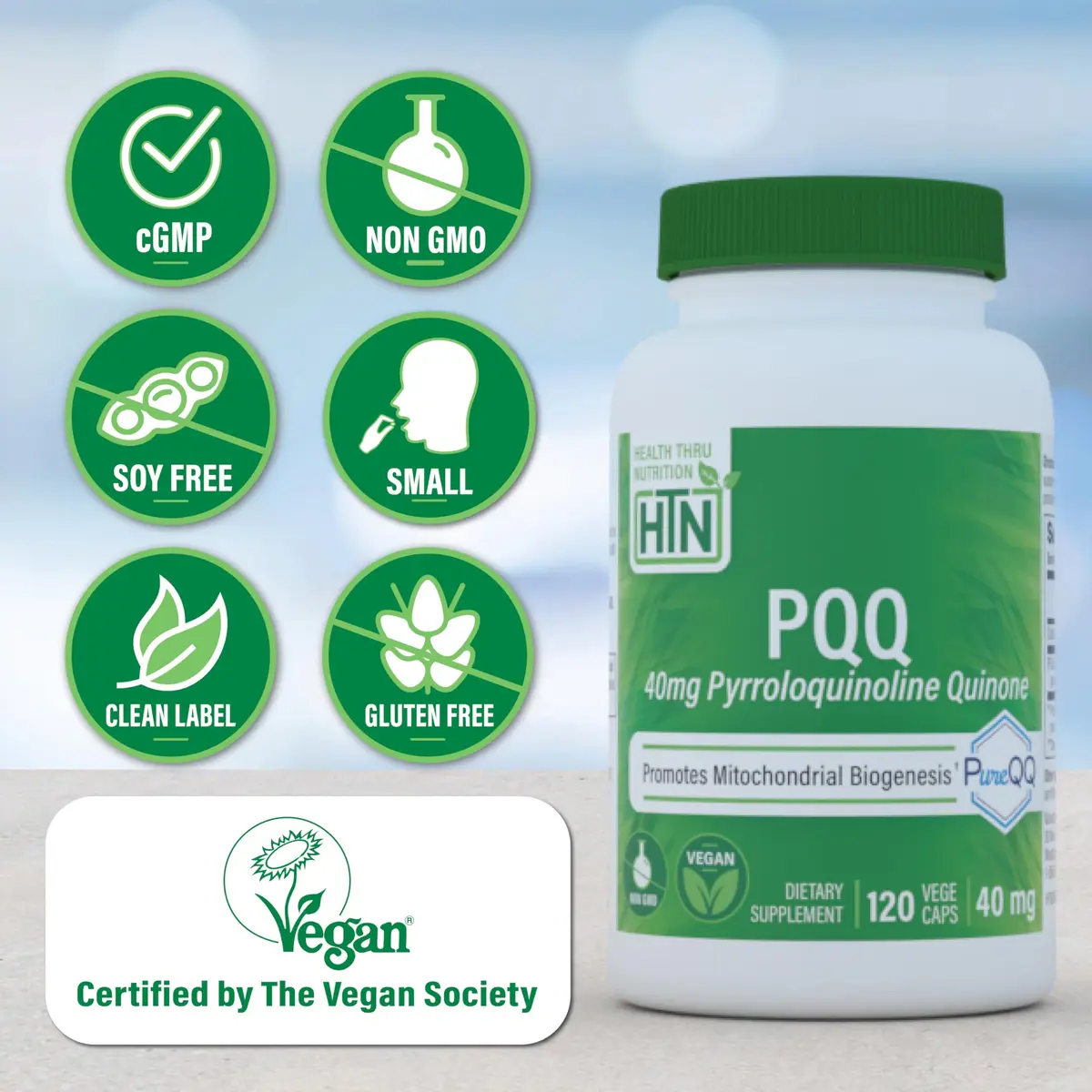 Health Thru Nutrition PQQ 40mg Pyrroloquinoline Quinone 120 Servings | Supports Mitochondrial Biogenesis - view 3