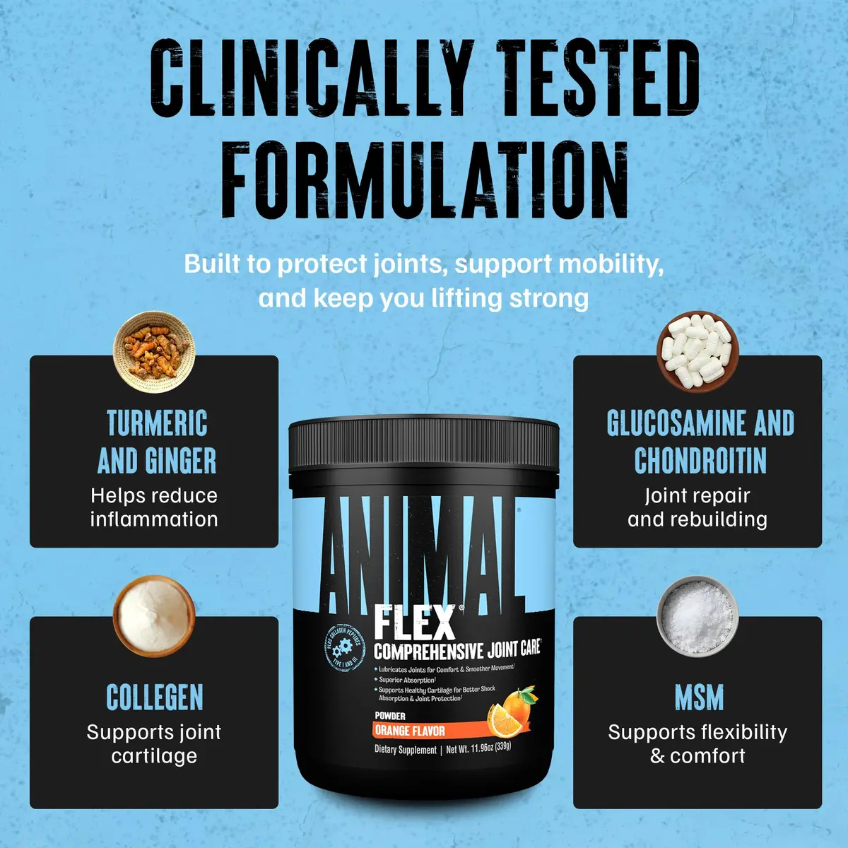 Animal Flex Joint Support Supplement Powder Orange 30 Servings | Glucosamine & Chondroitin for Joint Health - view 5