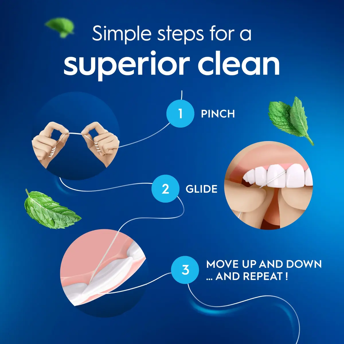 Oral-B EssentialFloss Mint Dental Floss Waxed Shred Resistant 50m (164ft) | Cavity Defense - view 4