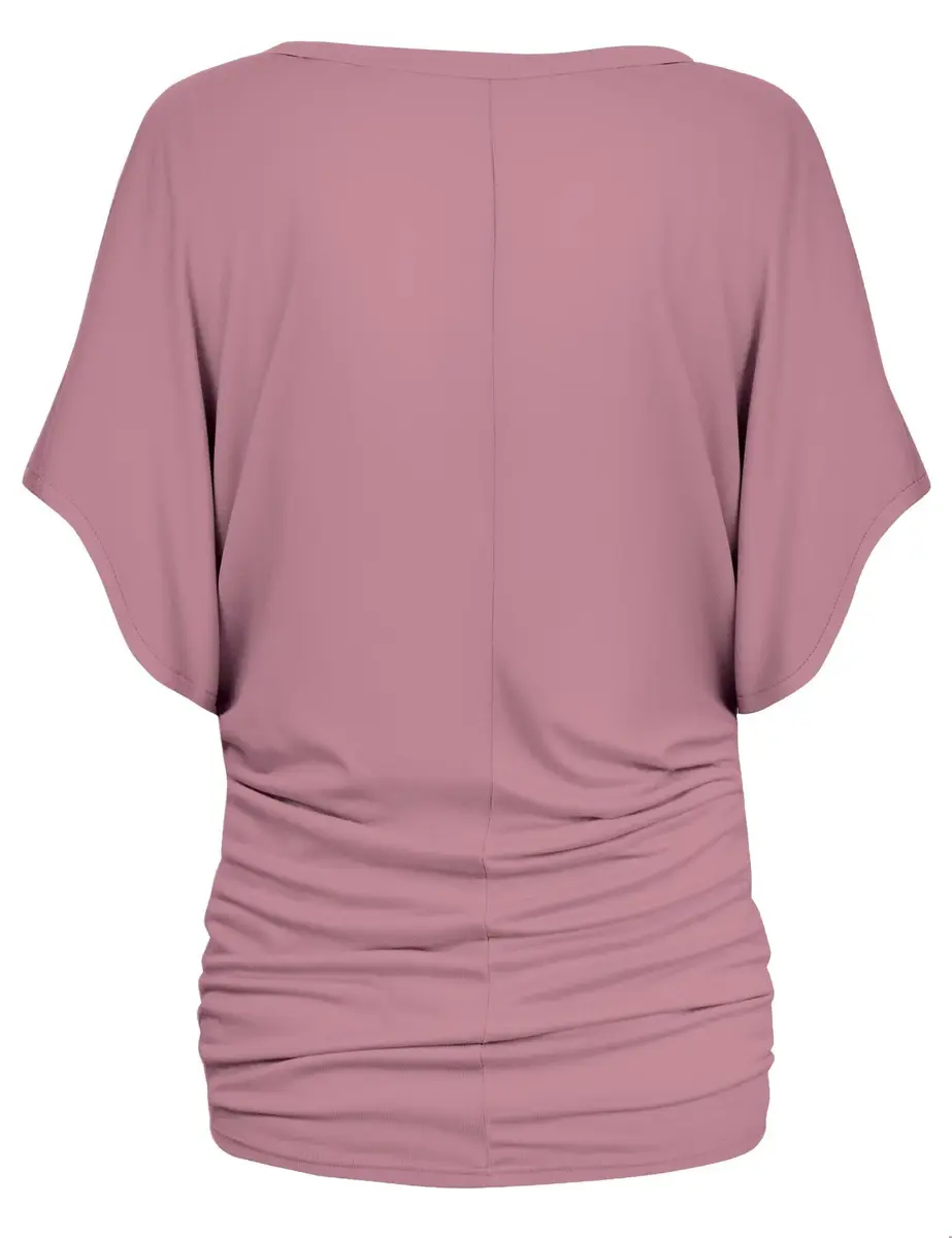 Hybrid & Company Womens Boat Neck Dolman Pink Top Shirt KT44130 ROSE XL | Casual & Comfortable Fit - view 4