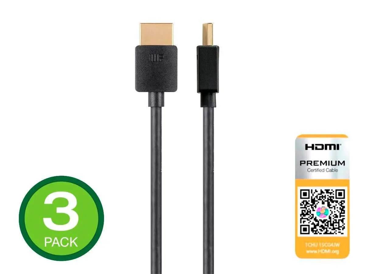 Monoprice Certified Premium High Speed HDMI Cable 1m (3 Feet) Black | 4K@60Hz, HDR, 18Gbps - view 4