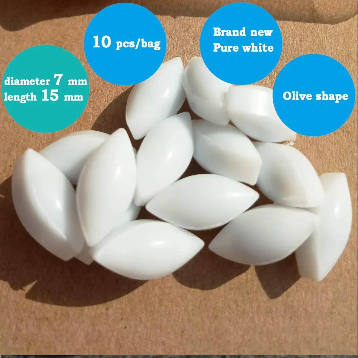 BBTCTY Olive Shape PTFE Magnetic Stirrer Mixer Stir Bars, 7x15mm, Pack of 10 | Inert & Non-Toxic Lab Consumables - view 3