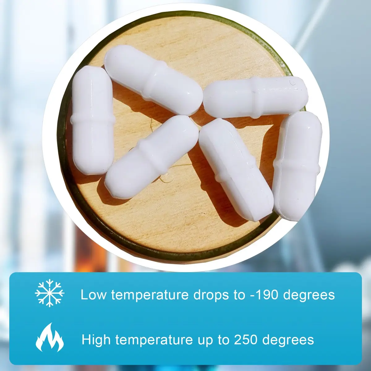 BBTCTY Magnetic Stirrer Stir Bar PTFE 7mm x 25mm | Inert, High Temp Resistance, 10PCS - view 5