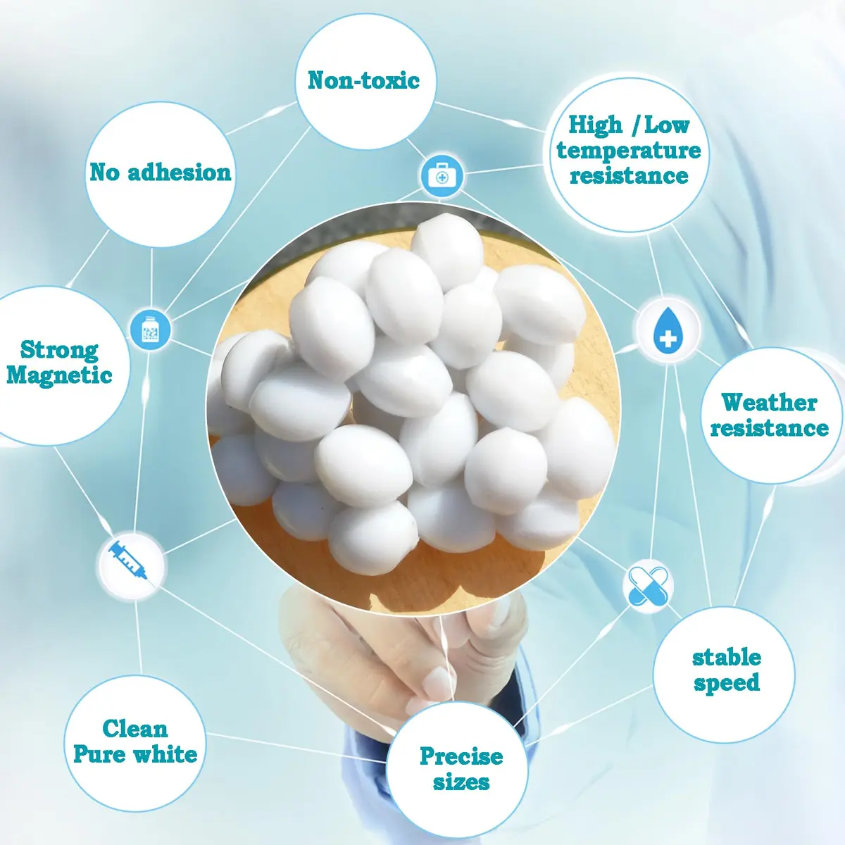 BBTCTY Magnetic Stirrer Stir Bar 6mmx8mm Olive Shape 10pcs | PTFE Coated, High Temp Resistance - view 5