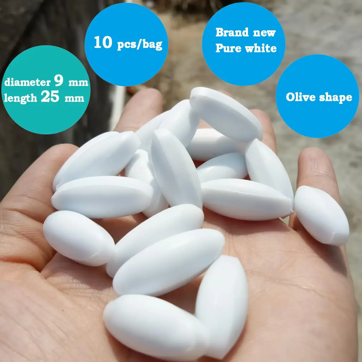 BBTCTY PTFE Magnetic Stirrer Mixer Stir Bars Olive Shape 9mm x 25mm, Pack of 10 | Inert & Non-Toxic Lab Consumables - view 3