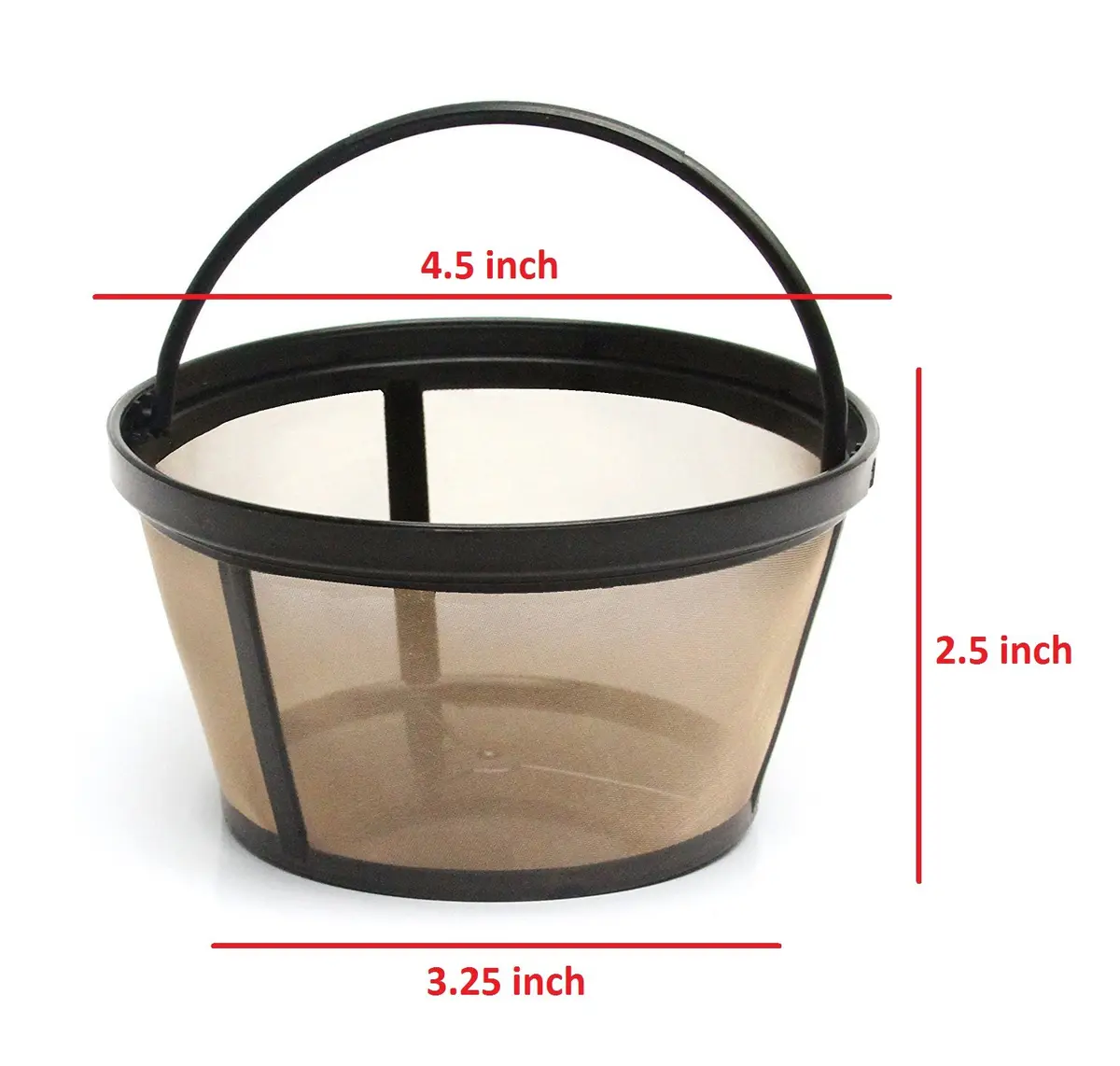 GoldTone Reusable 8-12 Cup Basket Coffee Filter in Gold/Black | BPA Free, Washable & Reusable (8-12 Cup) - view 3