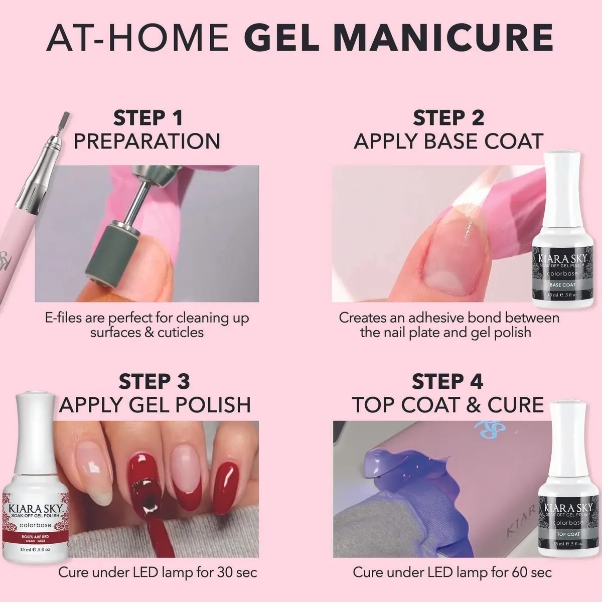 Kiara Sky Gel Polish, Pinking Of Sparkle, 15g | Long-lasting glitter gel for nails - view 3