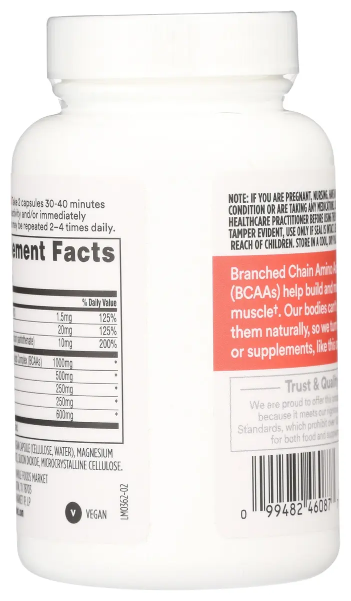 Whole Foods Market BCAA Complex 60 Count | Supports Lean Muscle & Recovery - view 2