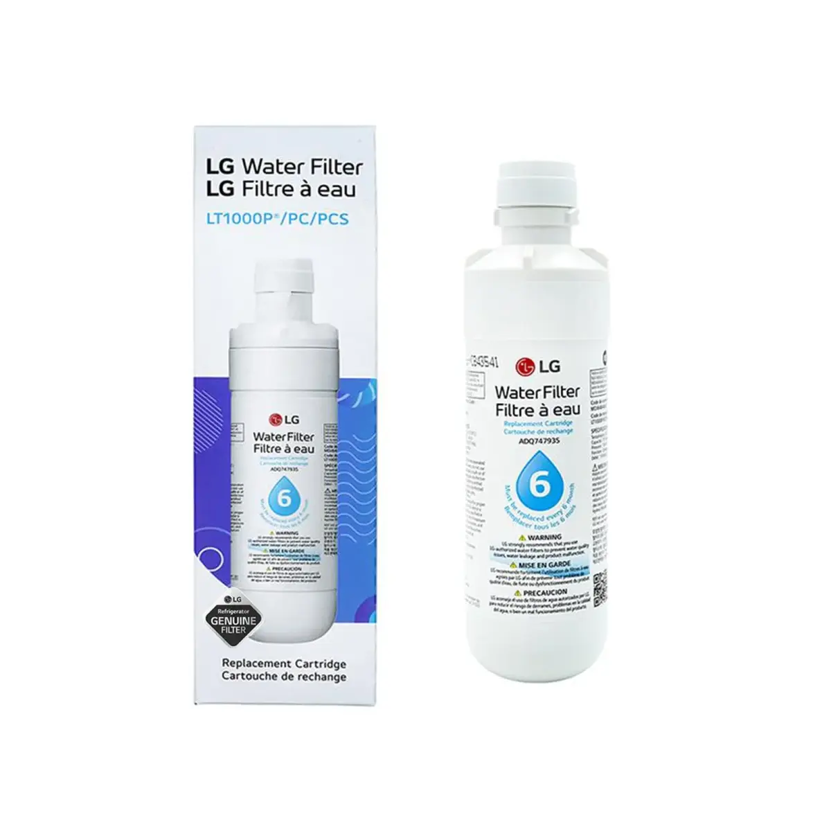 LG LT1000P3 Refrigerator Water Filter 1-Pack White | NSF Certified for Cleaner Water - main product image
