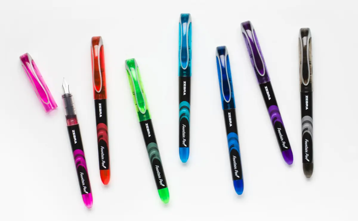 Zebra Pen Fountain Pen 7-Pack, 0.6mm Fine Point, Assorted Colors | Smooth Ink Flow for Journaling & Notes - view 3