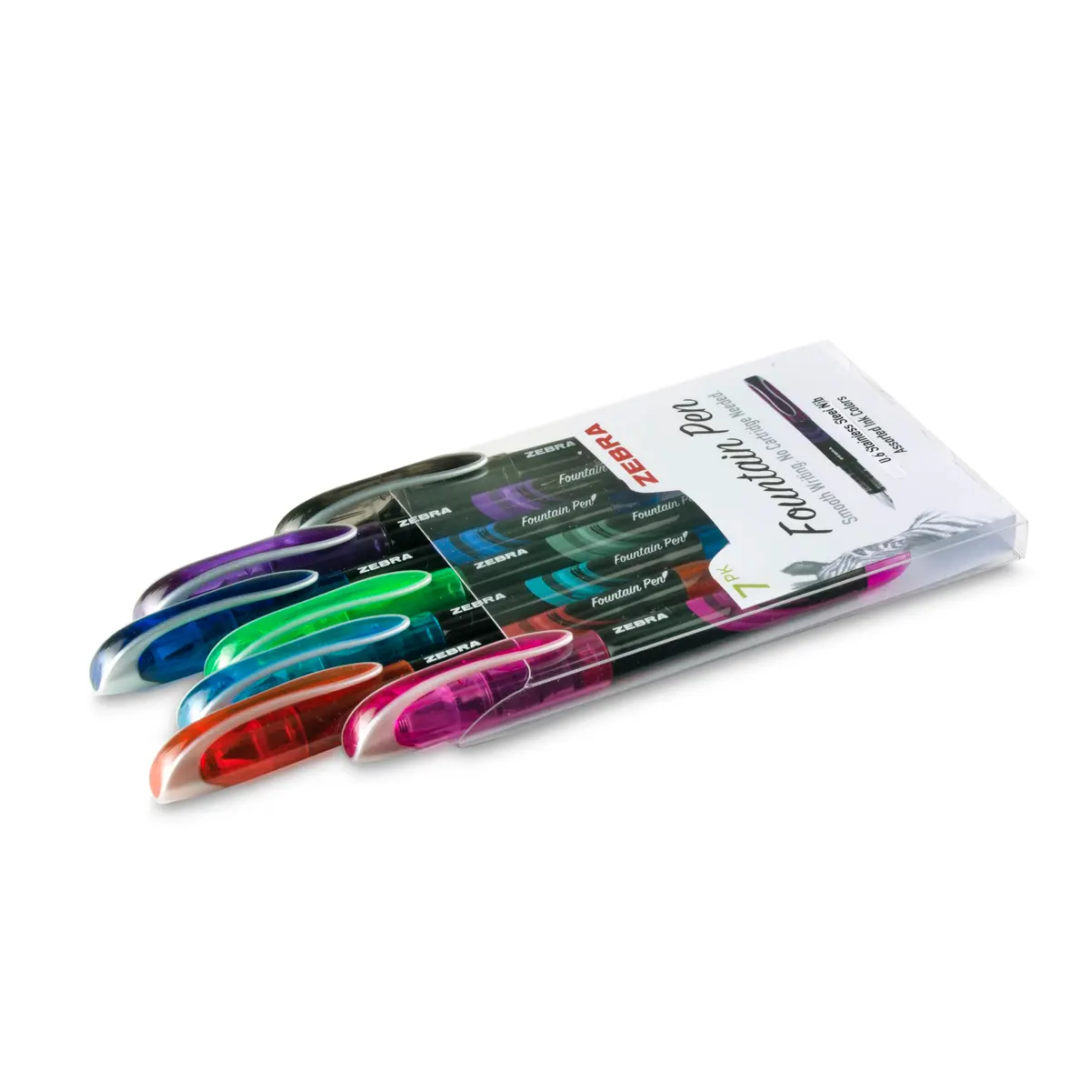 Zebra Pen Fountain Pen 7-Pack, 0.6mm Fine Point, Assorted Colors | Smooth Ink Flow for Journaling & Notes - view 4