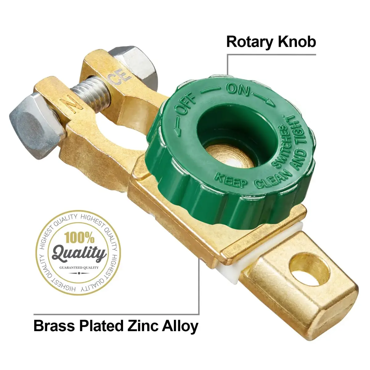Spurtar Battery Disconnect Switch 12V 125A Continuous | Rotary Top Post for Cars, Boats, RVs - view 6