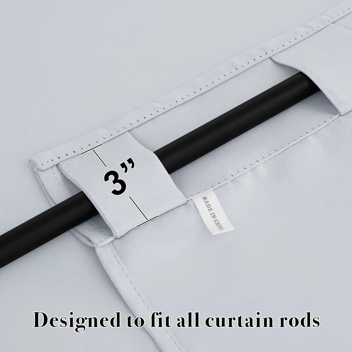 RYB HOME Short Blackout Curtains for Kitchen & Bathroom | 2 Panels, 42" W x 45" L, Greyish White - view 6