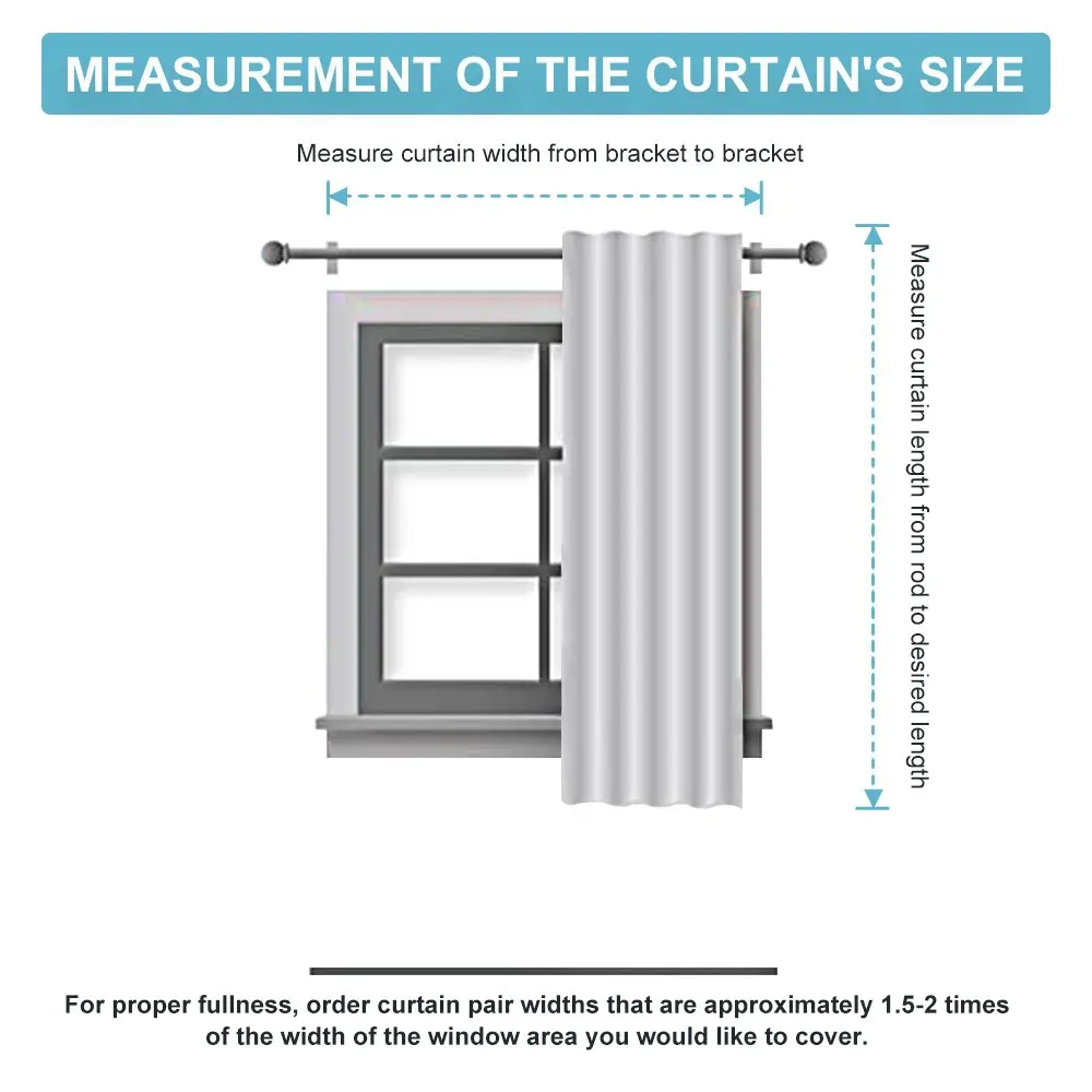 RYB HOME Short Blackout Curtains for Kitchen & Bathroom | 2 Panels, 42" W x 45" L, Greyish White - view 8