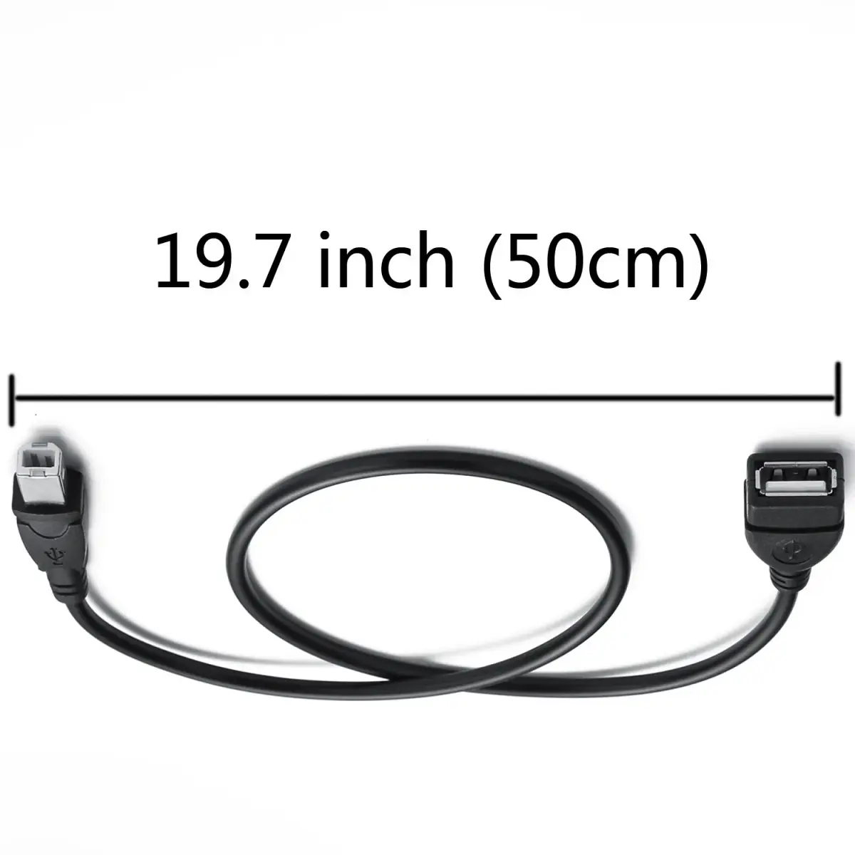 AMUU 2 Pack USB 2.0 A Female to B Male Adapter Cable 50cm (19.7 Inch) | Connect Printers & Peripherals - view 6