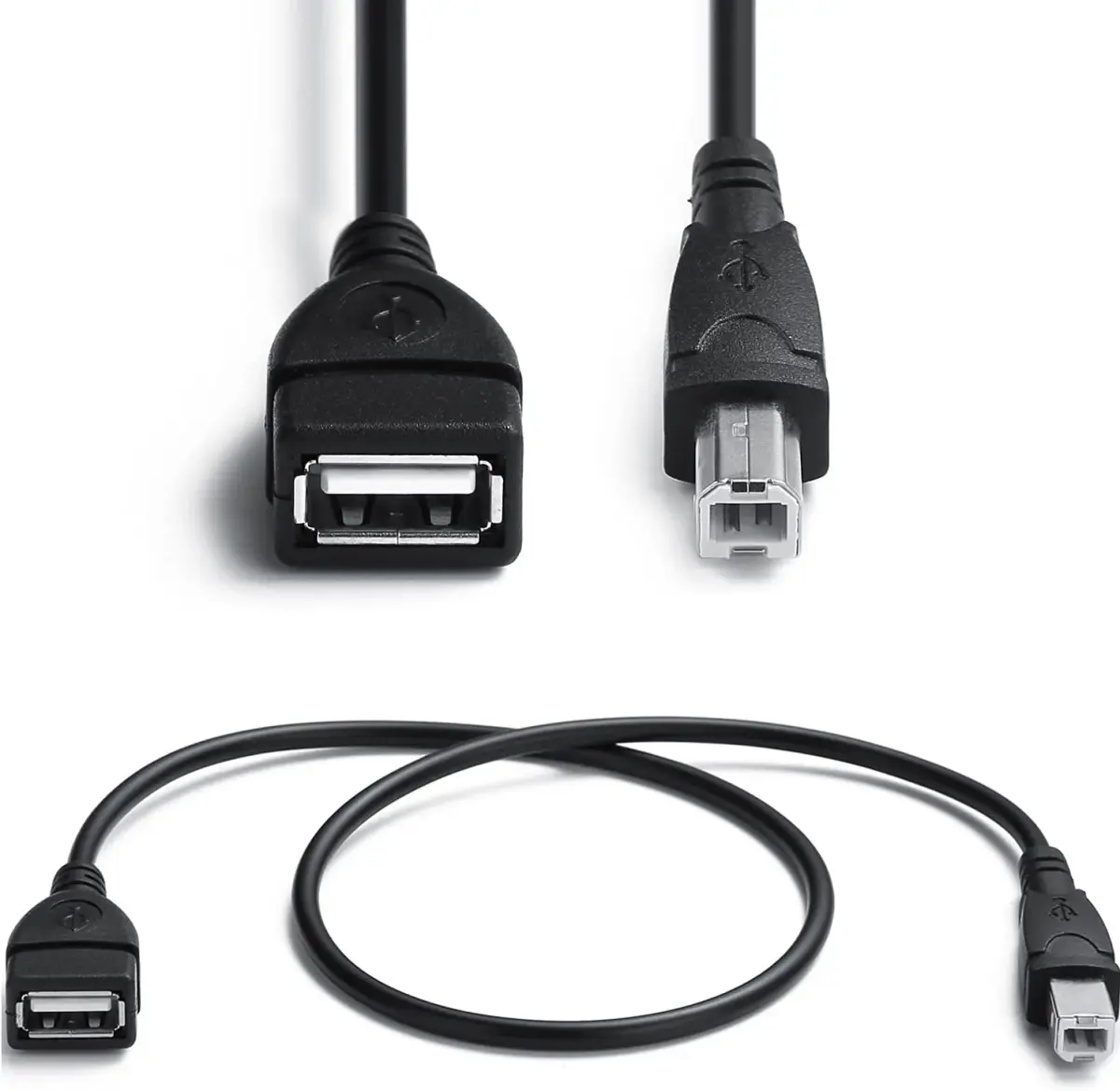 AMUU 2 Pack USB 2.0 A Female to B Male Adapter Cable 50cm (19.7 Inch) | Connect Printers & Peripherals - main product image