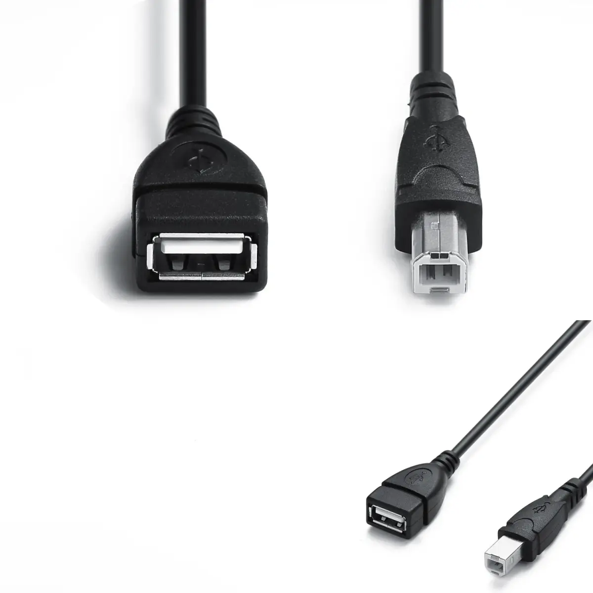AMUU 2 Pack USB 2.0 A Female to B Male Adapter Cable 50cm (19.7 Inch) | Connect Printers & Peripherals - view 7