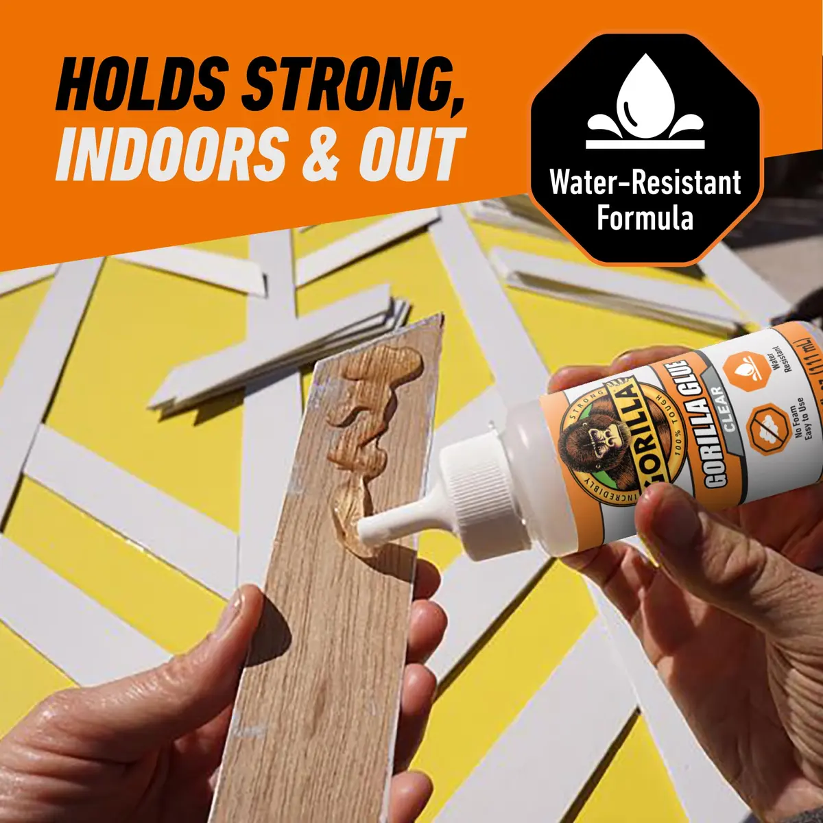 Gorilla Clear Glue, All Purpose, Polyurethane, 3.75 oz Bottle | Crystal Clear, Water-Resistant Bond (70-120 chars) - view 5