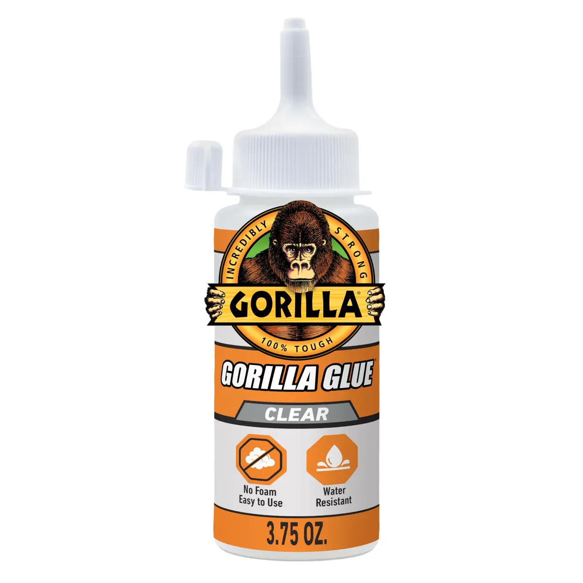 Gorilla Clear Glue, All Purpose, Polyurethane, 3.75 oz Bottle | Crystal Clear, Water-Resistant Bond (70-120 chars) - main product image