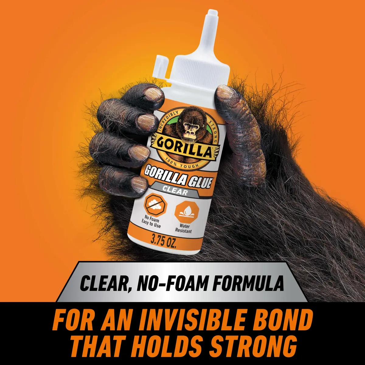 Gorilla Clear Glue, All Purpose, Polyurethane, 3.75 oz Bottle | Crystal Clear, Water-Resistant Bond (70-120 chars) - view 2