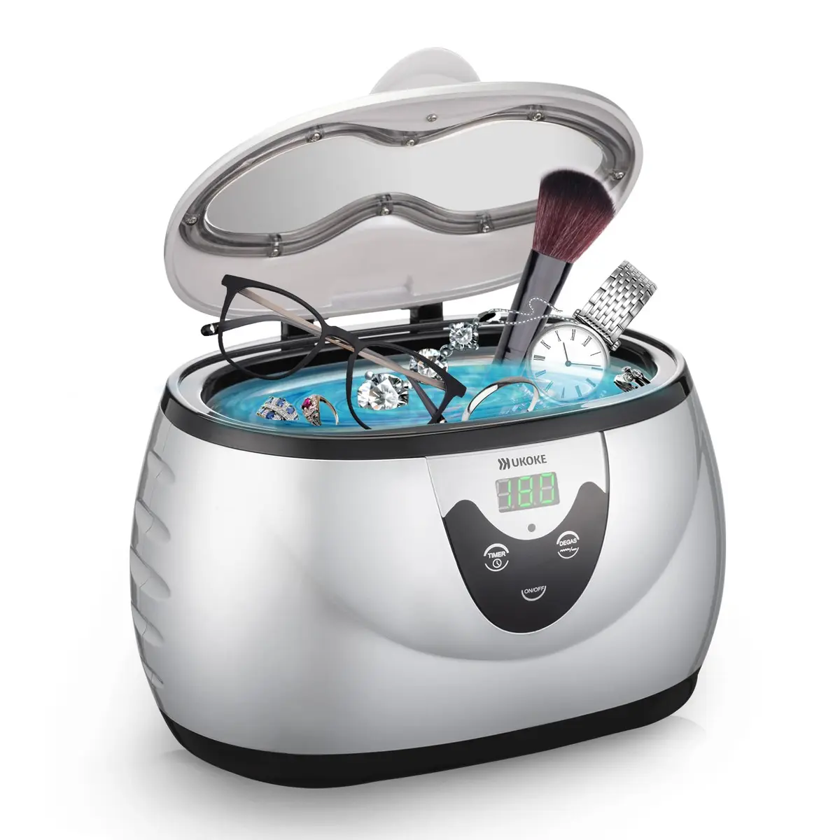 Ukoke UUC06S Ultrasonic Cleaner 600ml (0.6L) | Professional Jewelry, Eyeglass, Watch Sonic Cleaner - main product image