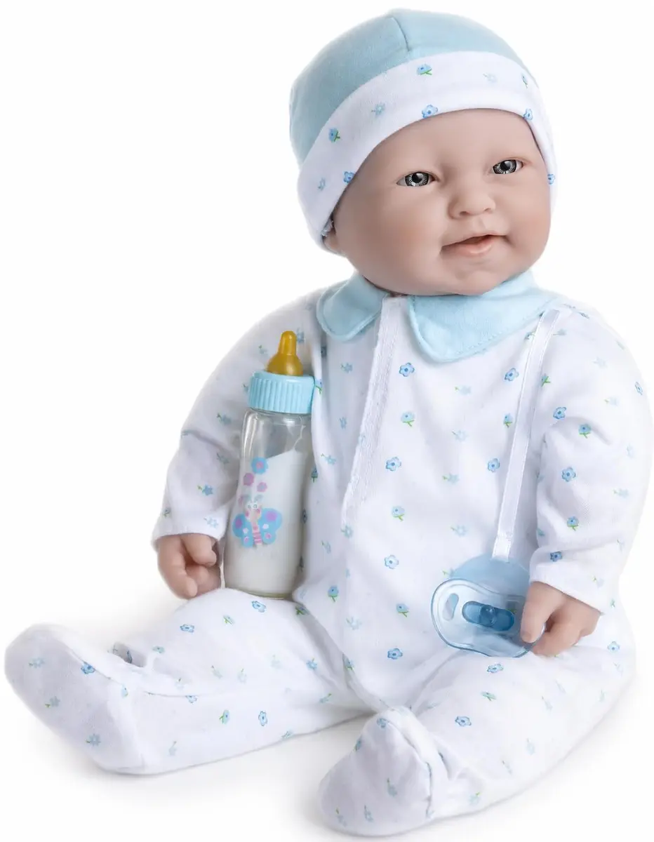 Berjusa La Baby 20-inch Soft Body Doll | JC Toys - Washable Caucasian Doll with Blue Outfit, Hat & Pacifier | Ages 2+ - main product image