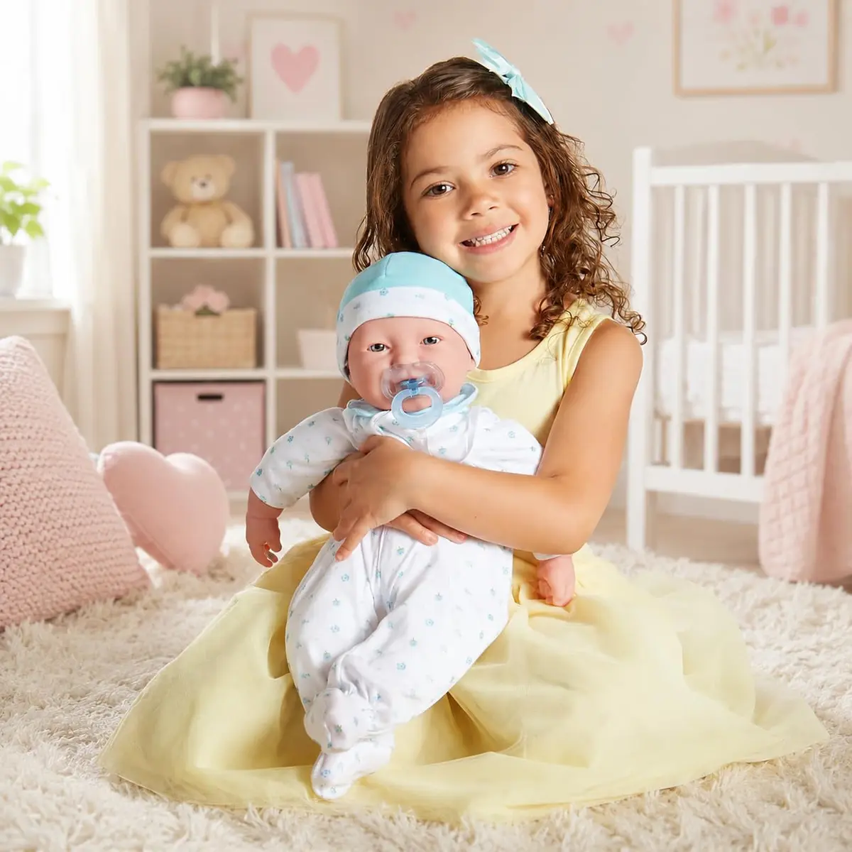 Berjusa La Baby 20-inch Soft Body Doll | JC Toys - Washable Caucasian Doll with Blue Outfit, Hat & Pacifier | Ages 2+ - view 5