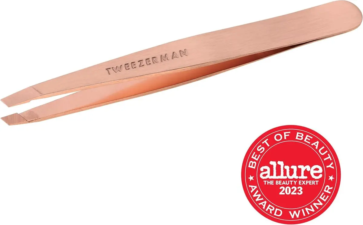 Tweezerman Slant Tweezer – Tweezerman Tweezers for Eyebrows Rose Gold | Precise, Hand-Filed Tips - view 5