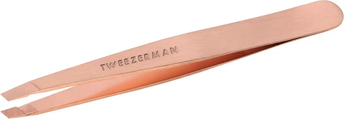 Tweezerman Slant Tweezer – Tweezerman Tweezers for Eyebrows Rose Gold | Precise, Hand-Filed Tips - main product image
