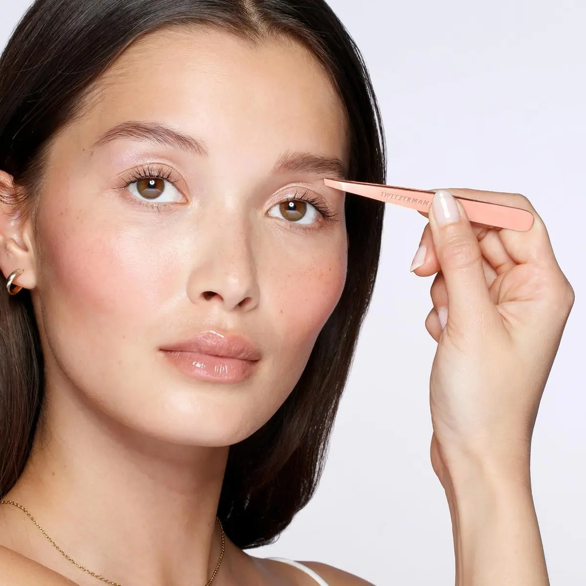 Tweezerman Slant Tweezer – Tweezerman Tweezers for Eyebrows Rose Gold | Precise, Hand-Filed Tips - view 3