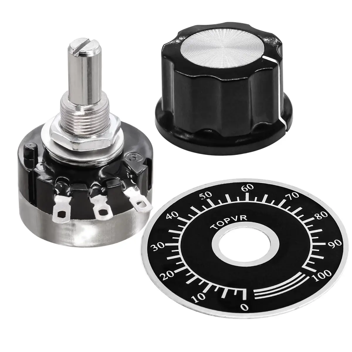 Taiss RV24YN20S 500K Ohm Rotary Potentiometer 6mm Shaft | Single Turn Carbon Film for Speed Control - main product image