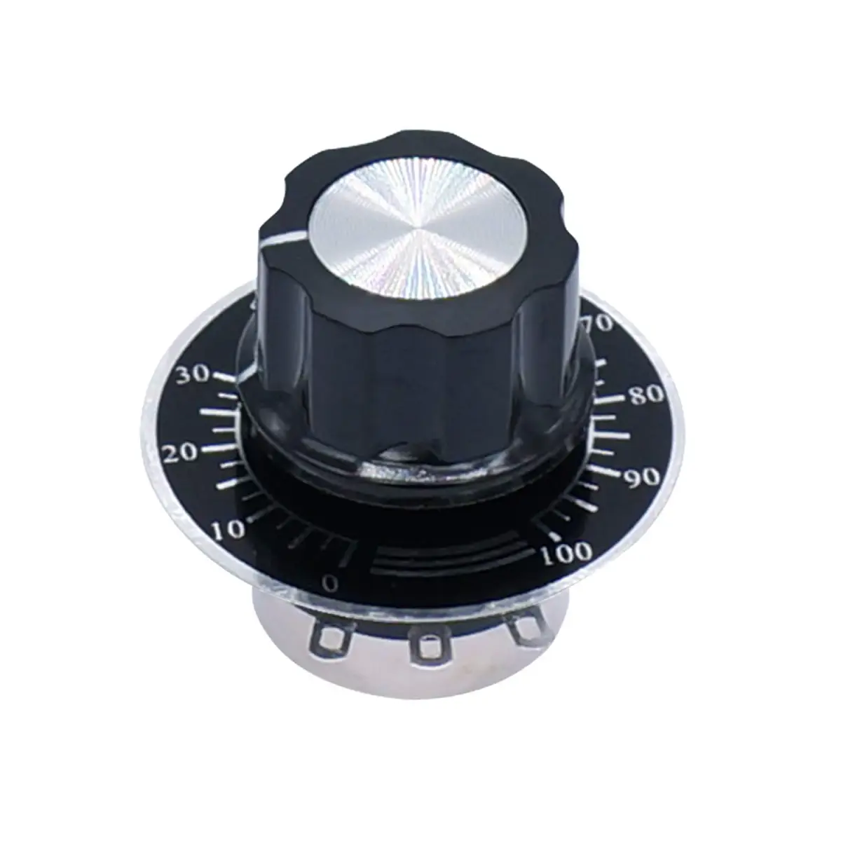 Taiss RV24YN20S Potentiometer 500 ohm Single Turn Carbon Film Rotary Taper Potentiometer with Knob and Dial (2-Pack, 6mm Shaft) - view 5