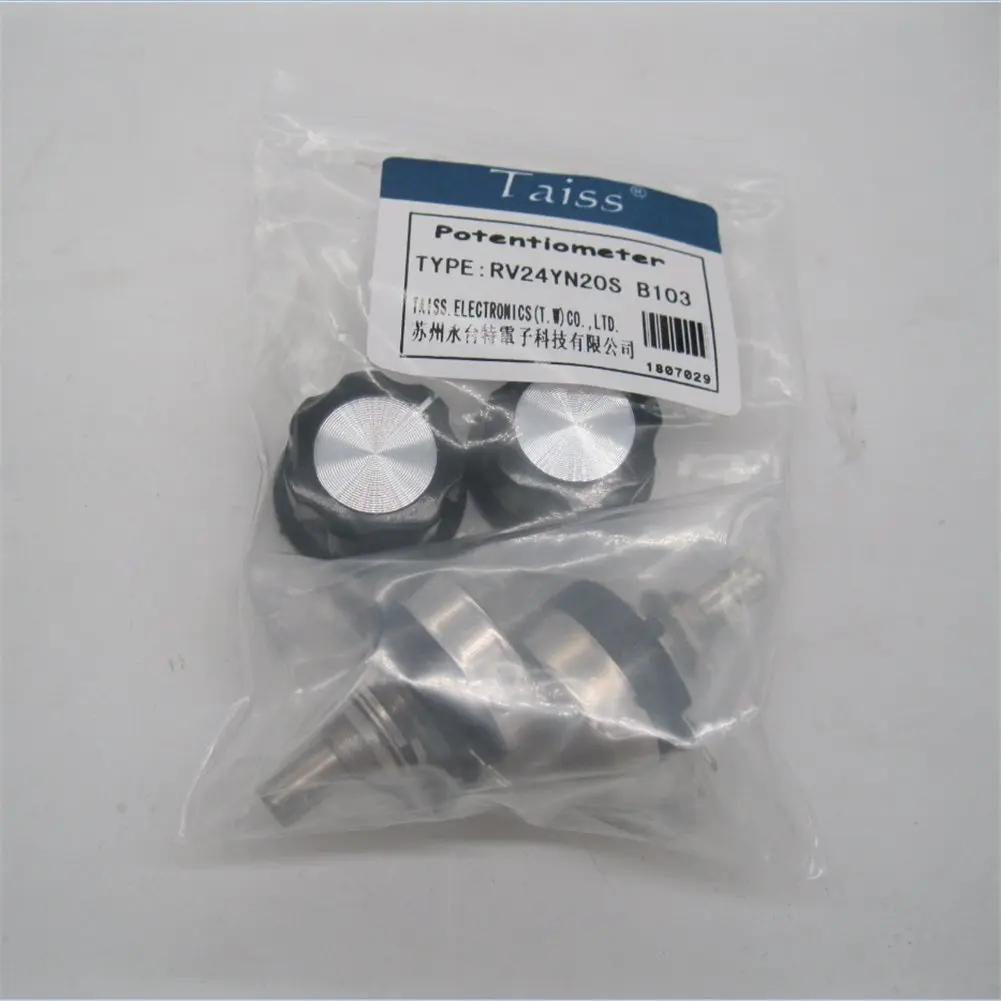 Taiss 2pcs RV24YN20S 10K Potentiometer Carbon Film Rotary Single-Turn 6x10mm | 10k Ohm Resistance - view 5