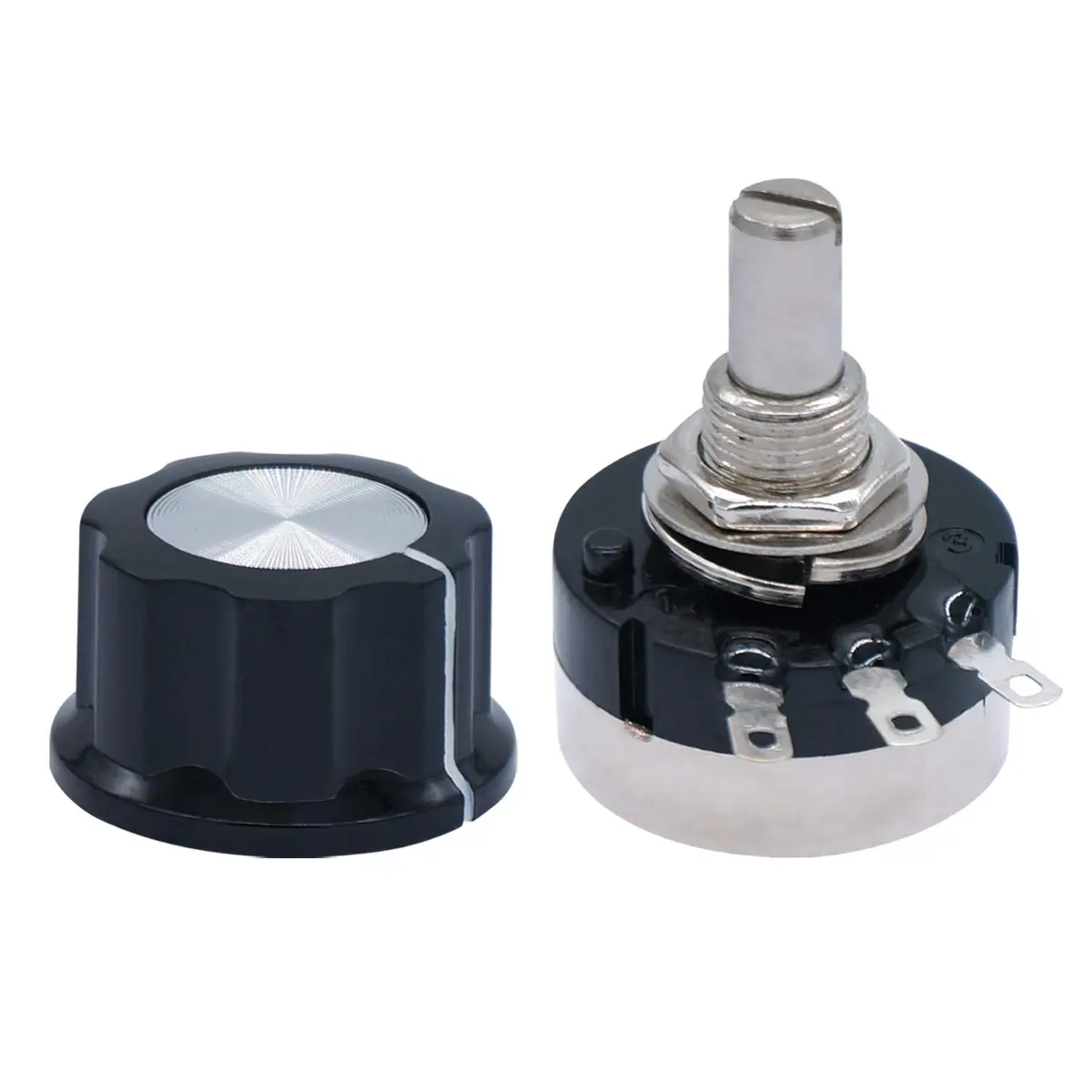 Taiss 2pcs RV24YN20S 10K Potentiometer Carbon Film Rotary Single-Turn 6x10mm | 10k Ohm Resistance - view 3
