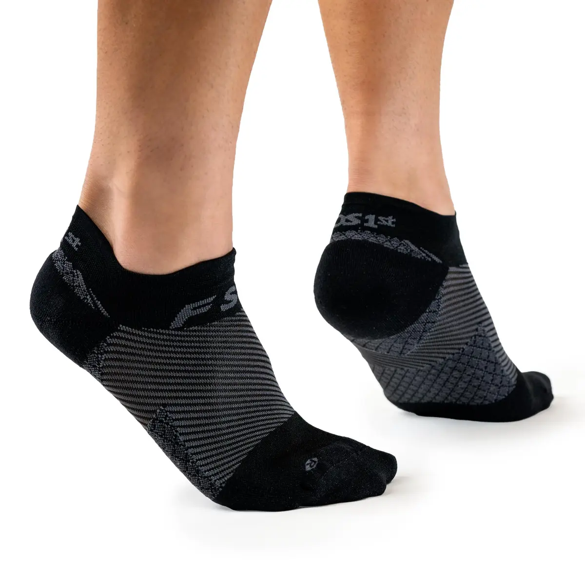 OrthoSleeve FS4 Plantar Fasciitis Compression Socks Large Black No-Show | Medical Grade Support for Foot Health - main product image