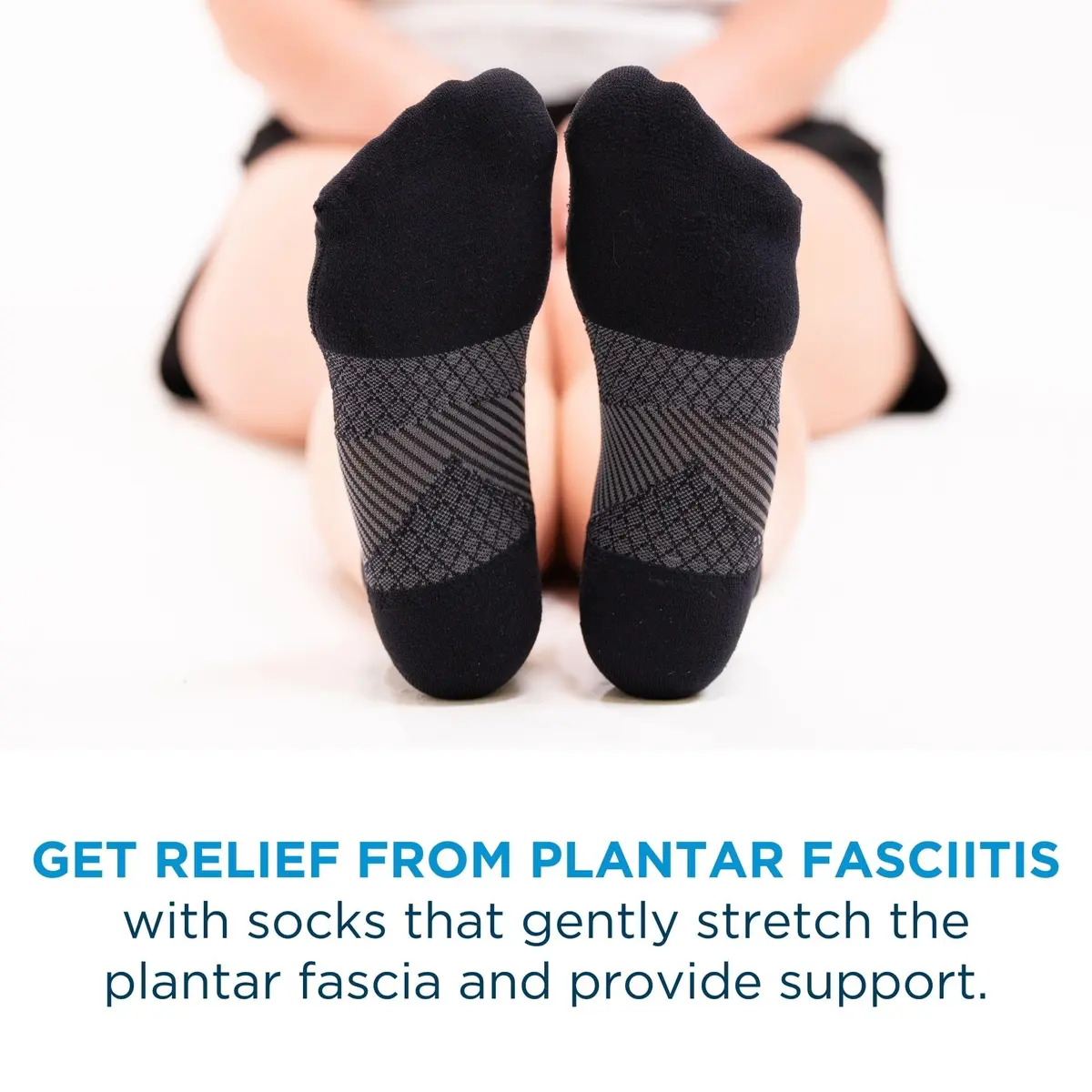 OrthoSleeve FS4 Plantar Fasciitis Compression Socks Large Black No-Show | Medical Grade Support for Foot Health - view 5