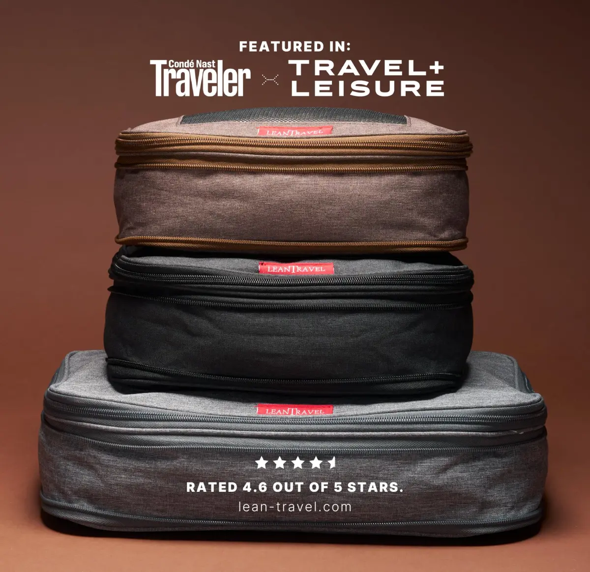 LeanTravel Premium Compression Packing Cubes for Travel - Suitcase Organizer Bags with Double Zipper & Breathable Mesh Panel - Space Saving Carry On Luggage Essentials (6-Pack, Grey) - view 6