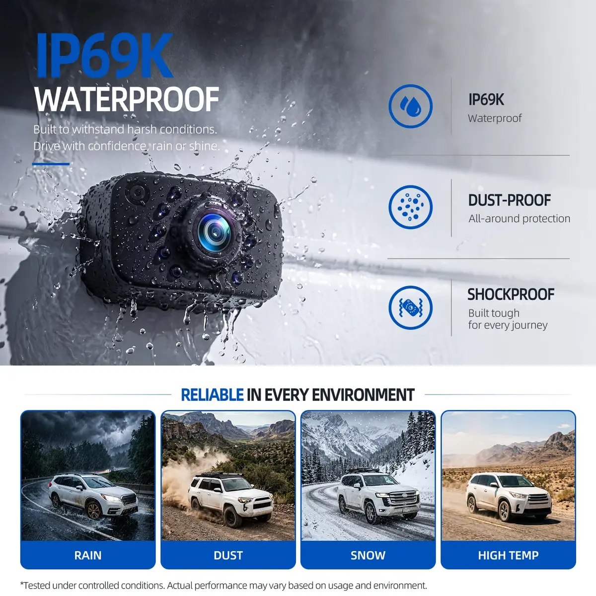 eRapta ERT01 HD Backup Camera Rear View License Plate | 720P Waterproof Night Vision - view 5