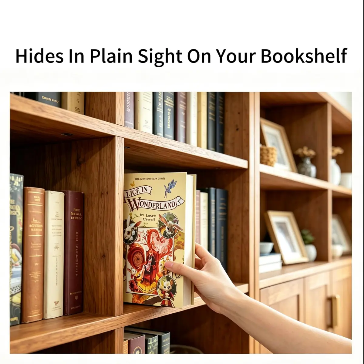 Misslanonly Alice in Wonderland Book Safe with Key Lock | Discreet Book Disguise for Valuables - view 8